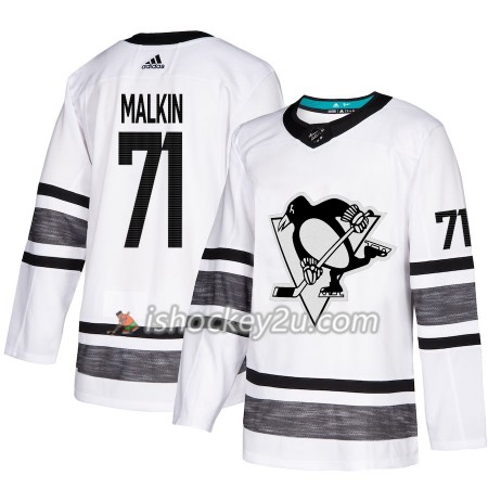 Mænd NHL Pittsburgh Penguins Trøje Evgeni Malkin 71 Hvid 2019 All-Star Adidas Authentic